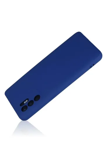Newface Oppo Reno 6 Kılıf Nano içi Kadife Silikon - Mavi resmi