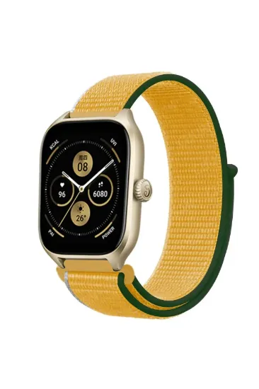 Newface Watch 22mm Hasırlı Cırtcırtlı Kordon - Sarı resmi
