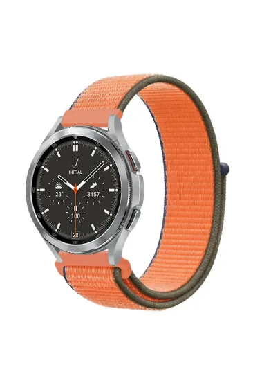 Newface Watch 22mm Hasırlı Cırtcırtlı Kordon - Turuncu resmi