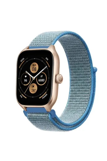 Newface Watch 22mm Hasırlı Cırtcırtlı Kordon - Turkuaz resmi