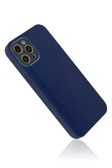 Newface iPhone 12 Pro Kılıf Glass Kapak - Lacivert resmi
