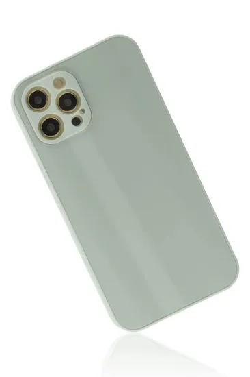 Newface iPhone 12 Pro Kılıf Glass Kapak - Turkuaz resmi