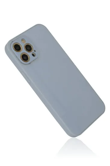 Newface iPhone 12 Pro Kılıf Glass Kapak - Sky Blue resmi