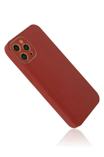 Newface iPhone 12 Pro Kılıf Glass Kapak - Bordo resmi
