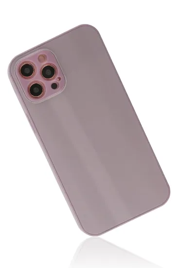 Newface iPhone 12 Pro Max Kılıf Glass Kapak - Mor resmi