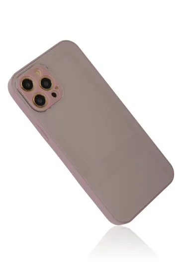 Newface iPhone 12 Pro Max Kılıf Glass Kapak - Mor resmi
