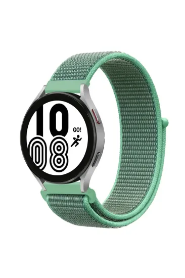 Newface Samsung Galaxy Watch 4 Hasırlı Cırtcırtlı Kordon - Turkuaz resmi