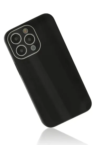 Newface iPhone 13 Pro Kılıf Glass Kapak - Siyah resmi