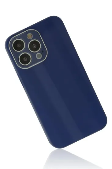 Newface iPhone 13 Pro Kılıf Glass Kapak - Lacivert resmi