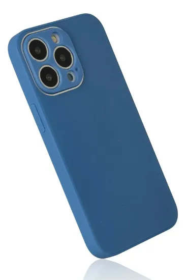 Newface iPhone 13 Pro Kılıf Glass Kapak - Mavi resmi