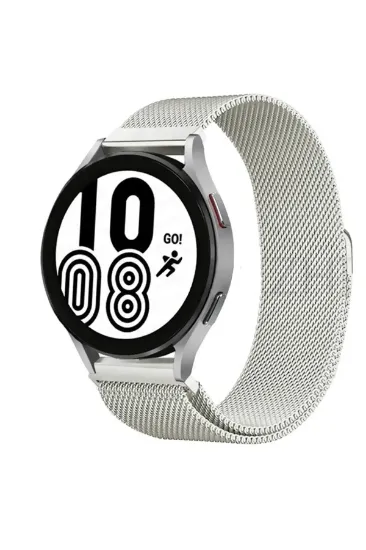 Newface Samsung Galaxy Watch 4 Metal Mıknatıslı Kordon - Gümüş resmi