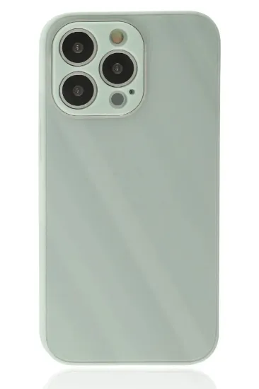 Newface iPhone 13 Pro Kılıf Glass Kapak - Turkuaz resmi