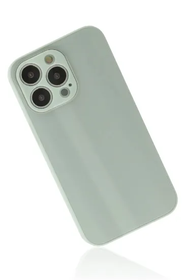 Newface iPhone 13 Pro Kılıf Glass Kapak - Turkuaz resmi