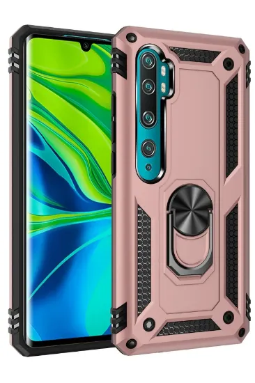 Newface Xiaomi Mi Note 10 Lite Kılıf Sofya Yüzüklü Silikon Kapak - Rose resmi