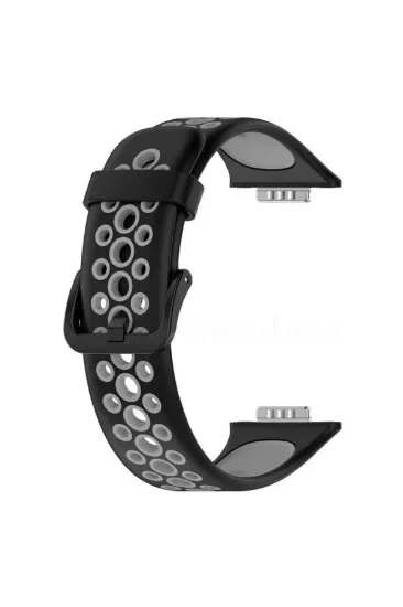 Newface Huawei Watch Fit 2 Spor Delikli Kordon - Siyah-Gri resmi