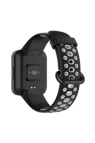 Newface Xiaomi Redmi Watch 2 Spor Delikli Kordon - Siyah-Gri resmi