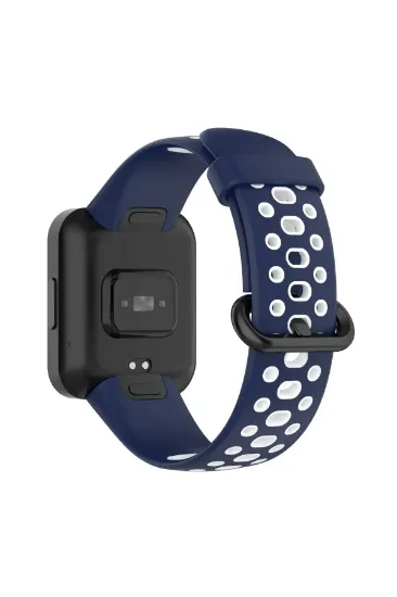 Newface Xiaomi Redmi Watch 2 Spor Delikli Kordon - Lacivert-Beyaz resmi