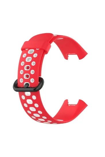 Newface Xiaomi Redmi Watch 2 Spor Delikli Kordon - Kırmızı-Beyaz resmi