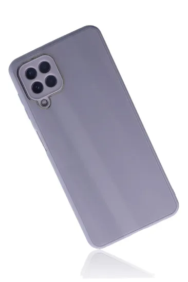 Newface Samsung Galaxy A22 Kılıf Glass Kapak - Lila resmi