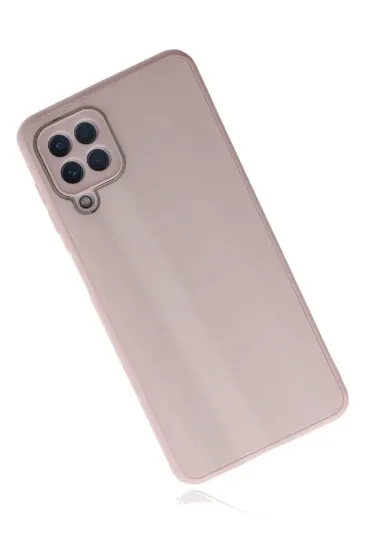 Newface Samsung Galaxy A22 Kılıf Glass Kapak - Pembe resmi