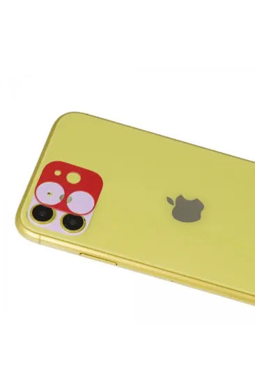Newface iPhone 11 Rainbow Kamera Lens Koruma Cam - Kırmızı resmi