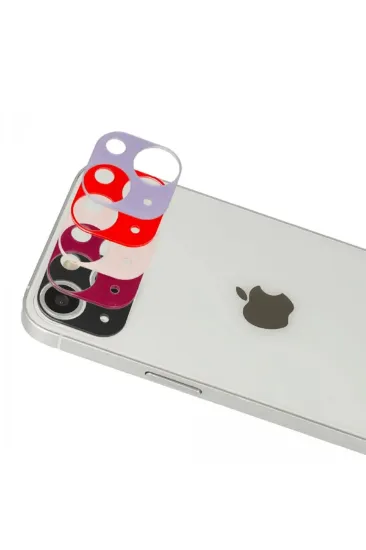 Newface iPhone 13 Rainbow Kamera Lens Koruma Cam - Siyah resmi