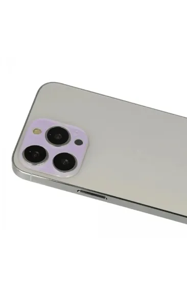 Newface iPhone 13 Pro Max Rainbow Kamera Lens Koruma Cam - Mor resmi
