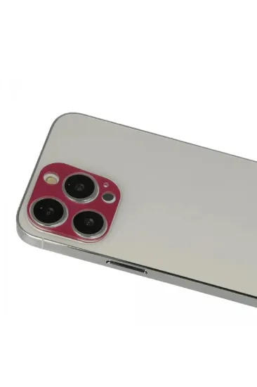 Newface iPhone 13 Pro Max Rainbow Kamera Lens Koruma Cam - Koyu Kırmızı resmi
