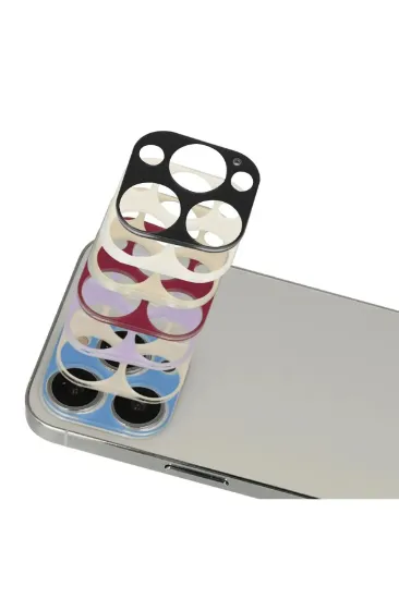 Newface iPhone 13 Pro Max Rainbow Kamera Lens Koruma Cam - Koyu Kırmızı resmi