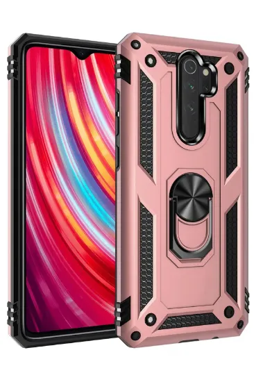 Newface Xiaomi Redmi Note 8 Pro Kılıf Sofya Yüzüklü Silikon Kapak - Rose resmi
