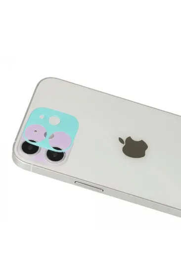 Newface iPhone 12 Rainbow Kamera Lens Koruma Cam - Yeşil resmi