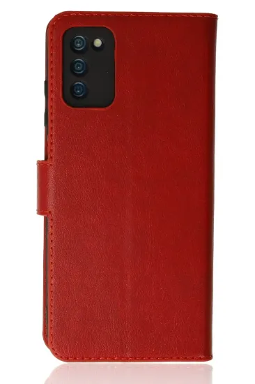 Newface Samsung Galaxy A03S Kılıf Trend S Plus Kapaklı Kılıf - Kırmızı resmi