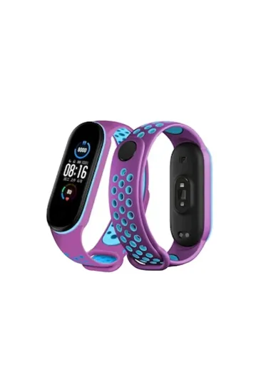 Newface Xiaomi Mi Band 7 Spor Delikli Kordon - Mor-Mavi resmi