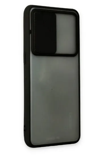 Newface Oppo Reno 6 Kılıf Palm Buzlu Kamera Sürgülü Silikon - Siyah resmi
