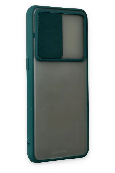 Newface Oppo Reno 6 Kılıf Palm Buzlu Kamera Sürgülü Silikon - Yeşil resmi
