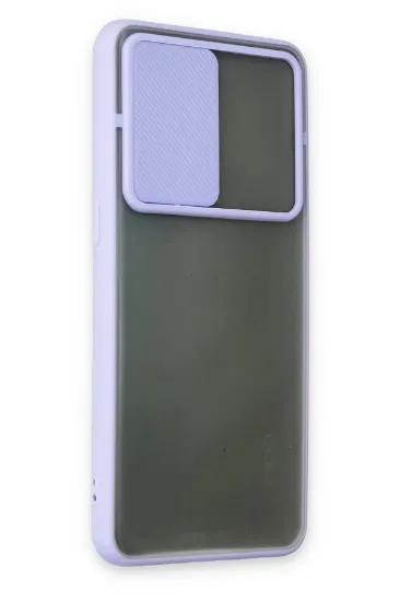 Newface Oppo Reno 6 Kılıf Palm Buzlu Kamera Sürgülü Silikon - Lila resmi