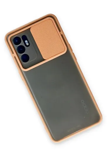 Newface Oppo Reno 6 Kılıf Palm Buzlu Kamera Sürgülü Silikon - Pembe resmi