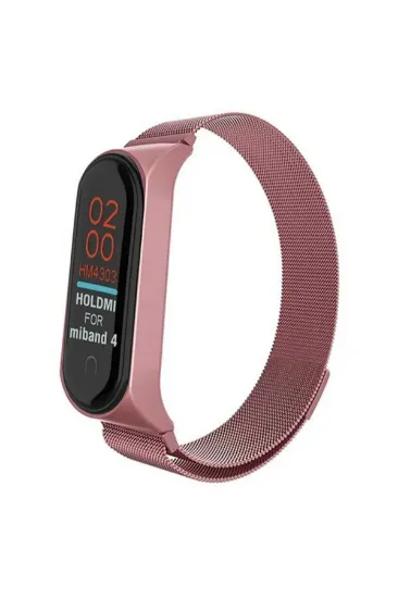 Newface Xiaomi Mi Band 4 Metal Mıknatıslı Kordon - Rose resmi