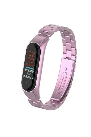 Newface Xiaomi Mi Band 4 Metal Baklalı Kordon - Rose resmi