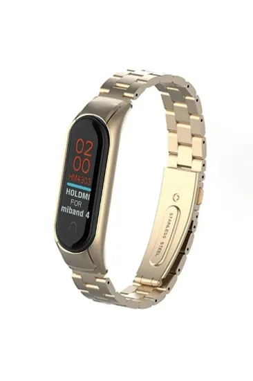 Newface Xiaomi Mi Band 4 Metal Baklalı Kordon - Gold resmi