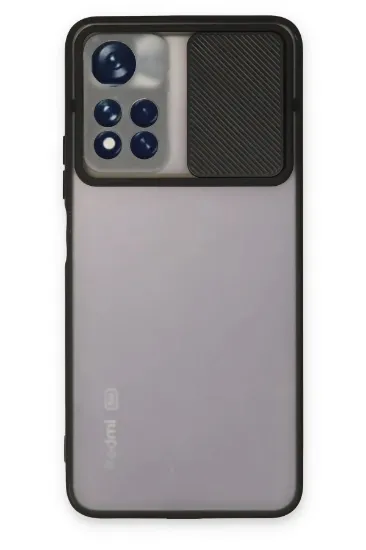 Newface Xiaomi Redmi Note 11 Pro Plus 5G Kılıf Palm Buzlu Kamera Sürgülü Silikon - Siyah resmi