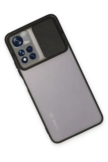 Newface Xiaomi Redmi Note 11 Pro Plus 5G Kılıf Palm Buzlu Kamera Sürgülü Silikon - Siyah resmi