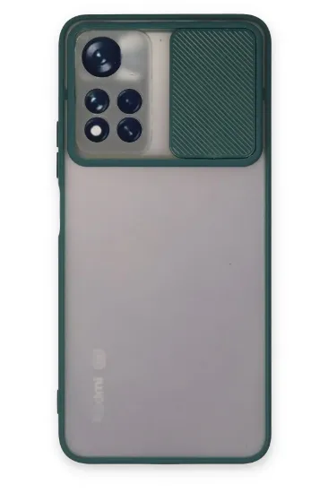 Newface Xiaomi Redmi Note 11 Pro Plus 5G Kılıf Palm Buzlu Kamera Sürgülü Silikon - Yeşil resmi