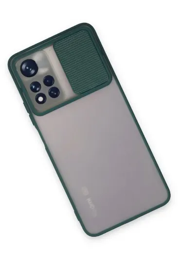 Newface Xiaomi Redmi Note 11 Pro Plus 5G Kılıf Palm Buzlu Kamera Sürgülü Silikon - Yeşil resmi