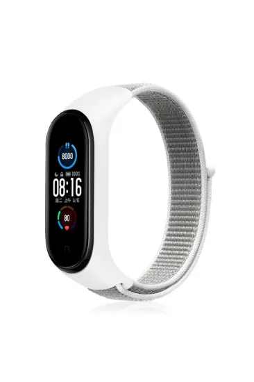 Newface Xiaomi Mi Band 4 Hasırlı Cırtcırtlı Kordon - Beyaz resmi