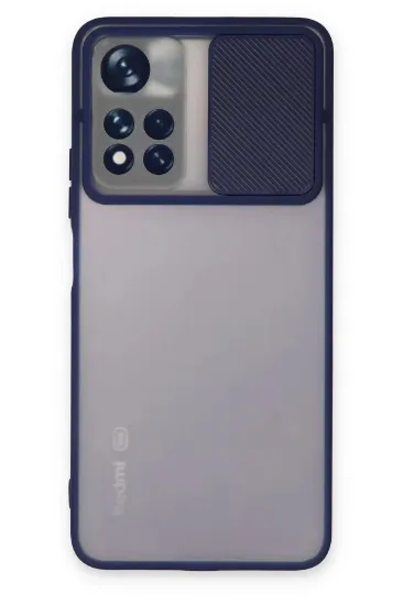 Newface Xiaomi Redmi Note 11 Pro Plus 5G Kılıf Palm Buzlu Kamera Sürgülü Silikon - Lacivert resmi