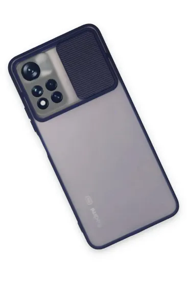 Newface Xiaomi Redmi Note 11 Pro Plus 5G Kılıf Palm Buzlu Kamera Sürgülü Silikon - Lacivert resmi