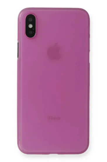 Newface iPhone X Kılıf PP Ultra İnce Kapak - Pembe resmi