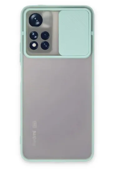Newface Xiaomi Redmi Note 11 Pro Plus 5G Kılıf Palm Buzlu Kamera Sürgülü Silikon - Turkuaz resmi