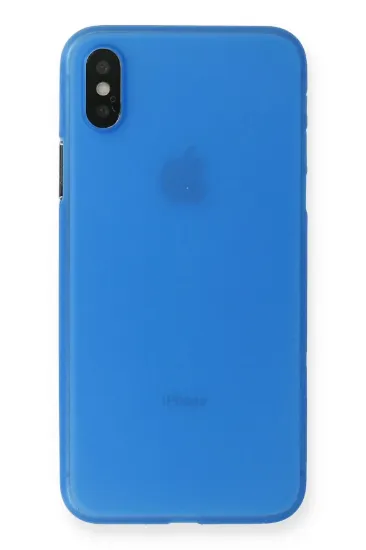 Newface iPhone X Kılıf PP Ultra İnce Kapak - Mavi resmi